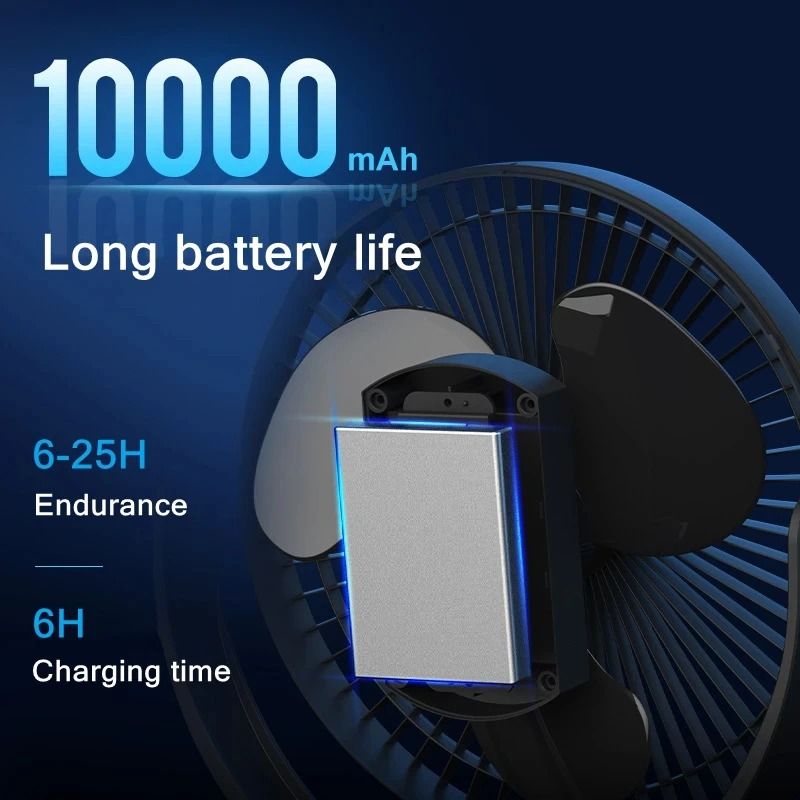 USB Charging Home Table Wireless Electric Fan With 10000mAh Battery 1