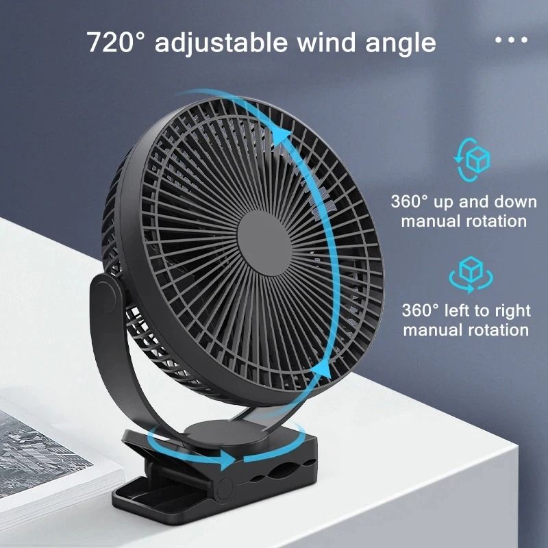 USB Charging Home Table Wireless Electric Fan With 10000mAh Battery 3