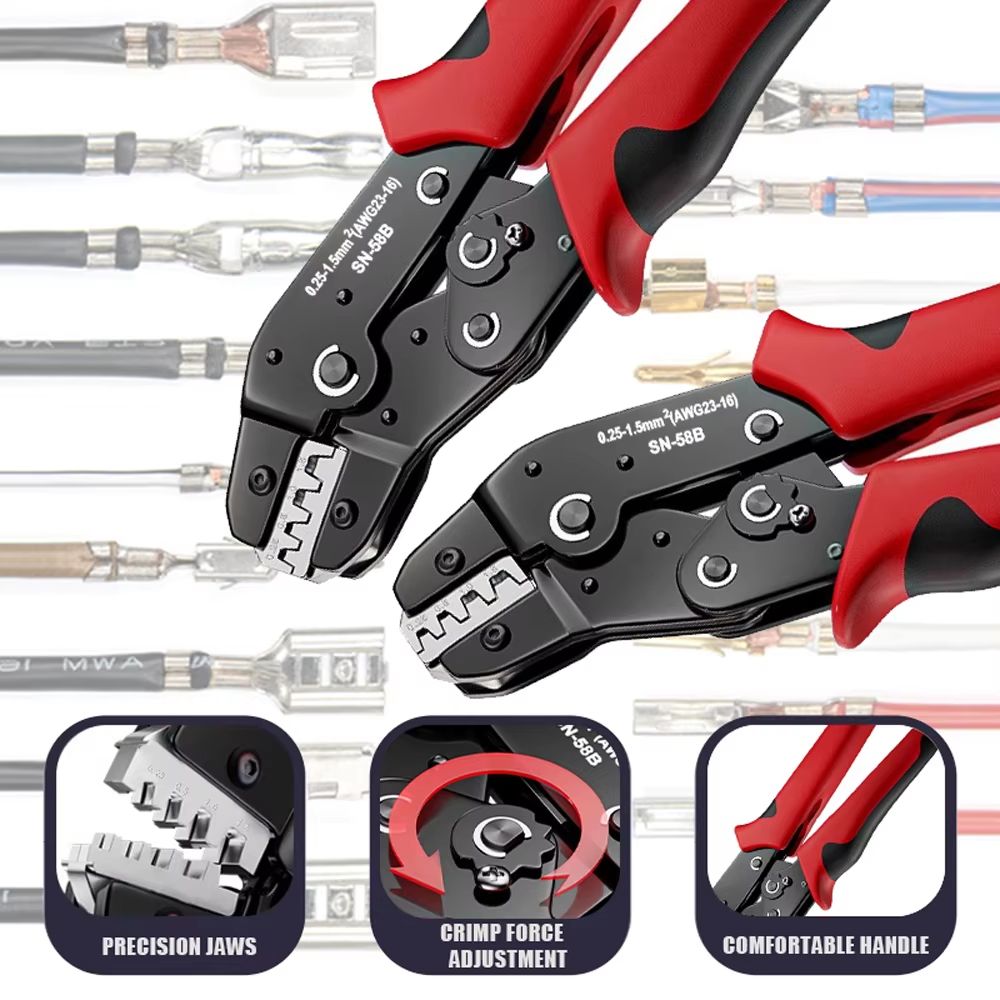 ProCrimp SN58B Ratcheting Crimping Tool Set  For JST Dupont MOLEX  OpenBarrel Terminals 1