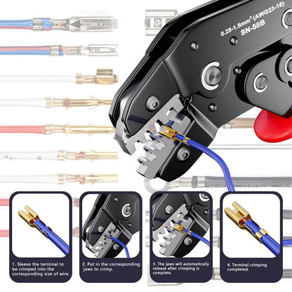 ProCrimp SN58B Ratcheting Crimping Tool Set  For JST Dupont MOLEX  OpenBarrel Terminals 2