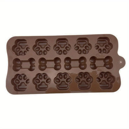 Dog Bone And Paw Silicone Mold For Homemade Treats And Ice Cubes 4