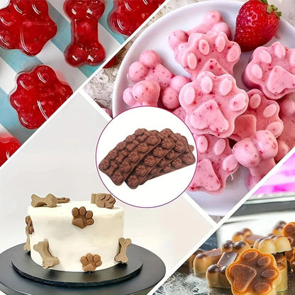 Dog Bone And Paw Silicone Mold For Homemade Treats And Ice Cubes 6