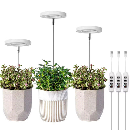 PlantGlow Telescopic Full-Spectrum LED Grow Light – Adjustable Height + 3/9/12h Timer & 10-Level Dimming
