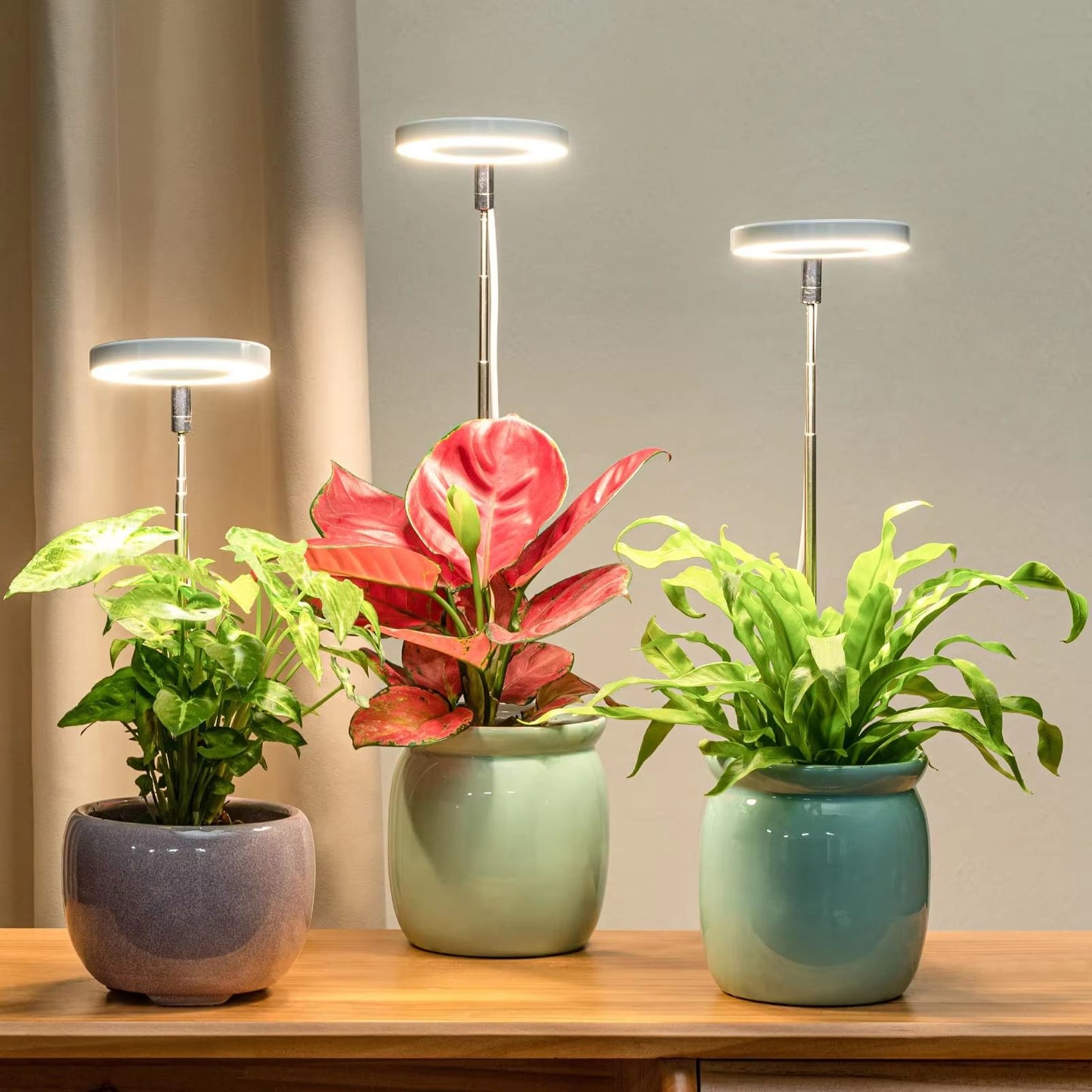 PlantGlow Telescopic FullSpectrum LED Grow Light  Adjustable Height  3912h Timer  10Level Dimming 1