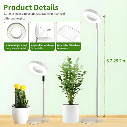 PlantGlow Telescopic FullSpectrum LED Grow Light  Adjustable Height  3912h Timer  10Level Dimming 4