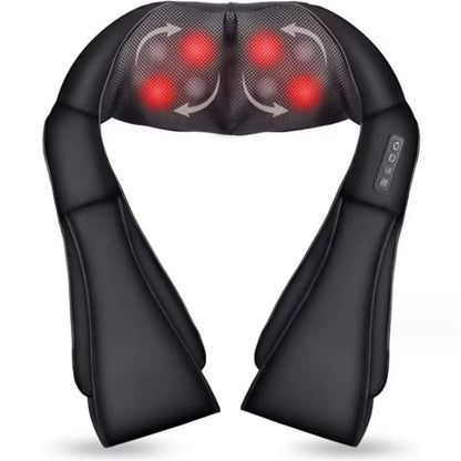 RelaxHeat Shiatsu Neck  Shoulder Massage Shawl  HotCompress Electric Cervical Traction  Kneading Wr 6