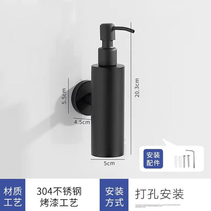 SaniWall 304 Brushed Stainless Steel Manual Soap Dispenser  WallMounted Square  Round For Bathrooms 10