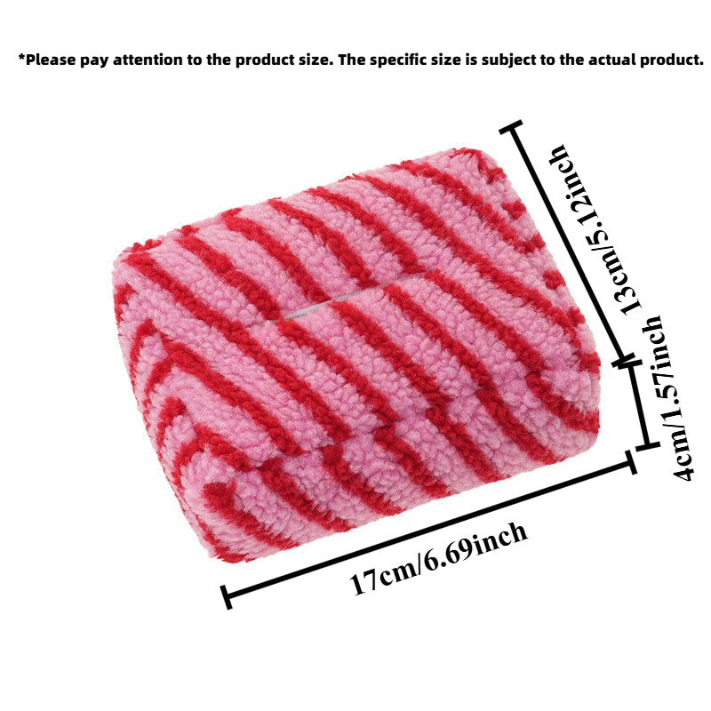 Upgrade Your Car Interior, High End Plush Car Tissue Box, Striped Hanging Paper Box, New Car Accessory