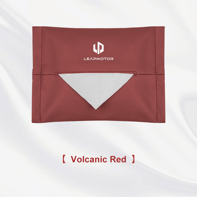 Leather Auto Seat Back Organizer, Leap Motor Visor Box, Car Tissue Holder, Napkin Storage Accessory