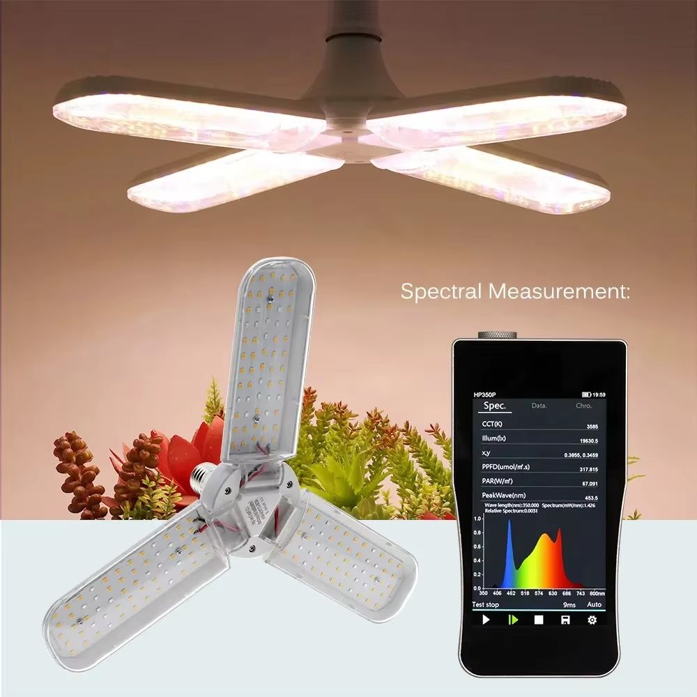 PlantFlex Foldable FullSpectrum LED Grow Light Bulb  243648 W E27 Indoor Plants Flowers Seedlings 2