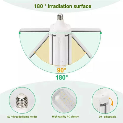 PlantFlex Foldable FullSpectrum LED Grow Light Bulb  243648 W E27 Indoor Plants Flowers Seedlings 5