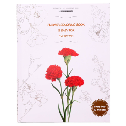 Botanical Art Painting Book Four Seasons Flower English Coloring Book Easy For Everyone Adults And  5