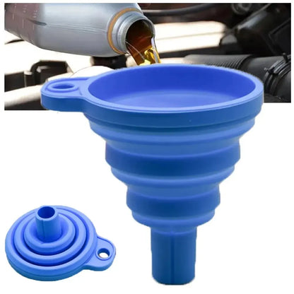 Universal Car Engine Funnel, Silicone Liquid Funnel, Foldable Portable Funnel for Engine Oil, Petrol, Washer Fluid Chang