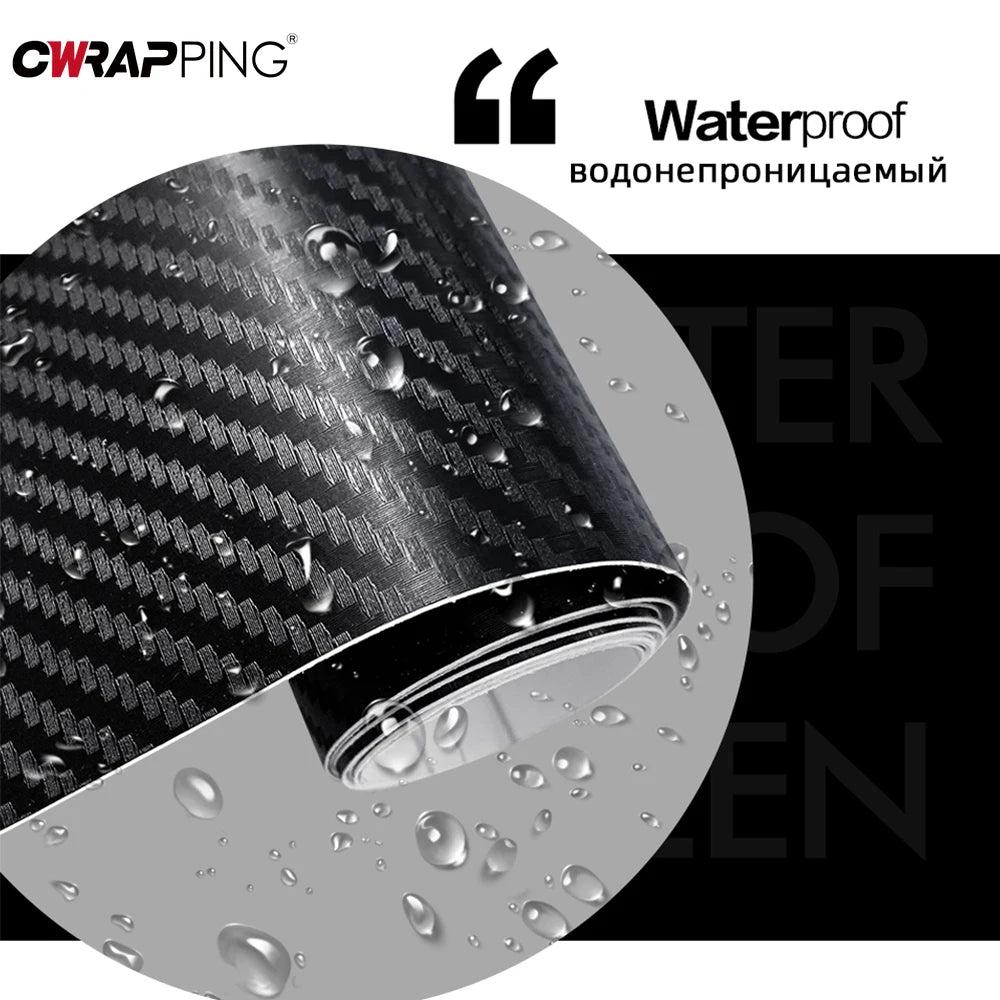Carbon Fiber Auto Door Sill Protector, 3D Waterproof Car Sticker, Anti-Scratch Car Accessories
