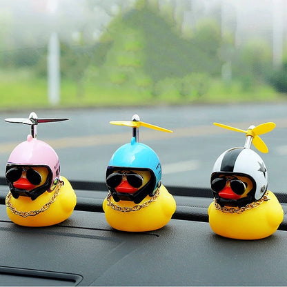 Small Yellow Duck, Car Broken Wind Helmet, Cute Car Decoration, Wind Breaking Cycling Decor