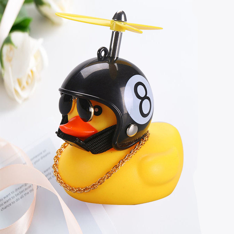 Small Yellow Duck Car Broken Wind Helmet Cute Car Decoration Wind Breaking Cycling Decor 4