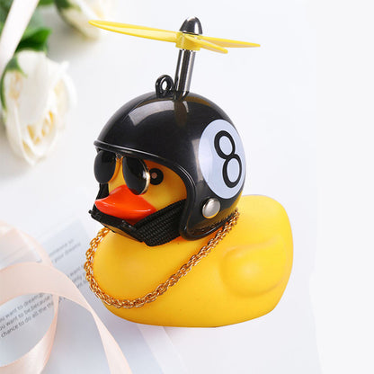 Small Yellow Duck Car Broken Wind Helmet Cute Car Decoration Wind Breaking Cycling Decor 4