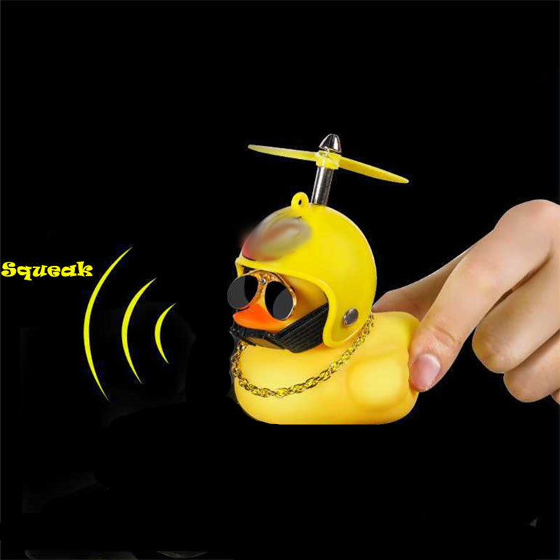 Small Yellow Duck Car Broken Wind Helmet Cute Car Decoration Wind Breaking Cycling Decor 2