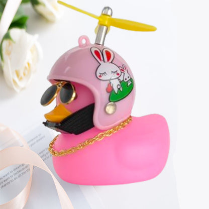 Small Yellow Duck Car Broken Wind Helmet Cute Car Decoration Wind Breaking Cycling Decor 9