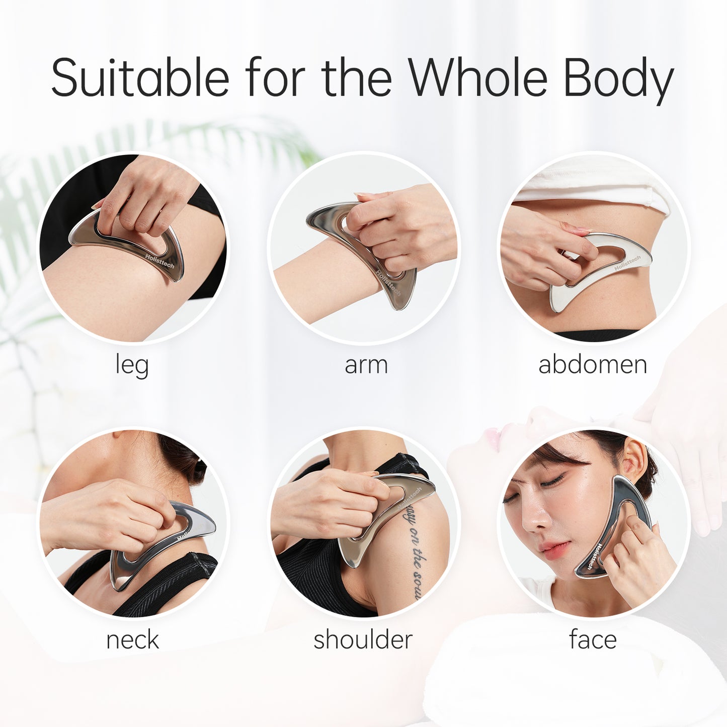 Stainless Steel Muscle Gua Sha Tools, Myofascial Scraping Tool, Deep Massage Therapy for Pain Relief