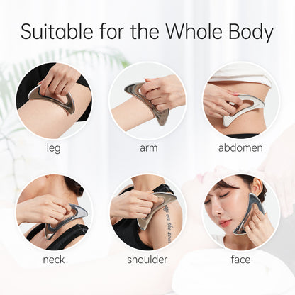Stainless Steel Muscle Gua Sha Tools, Myofascial Scraping Tool, Deep Massage Therapy for Pain Relief