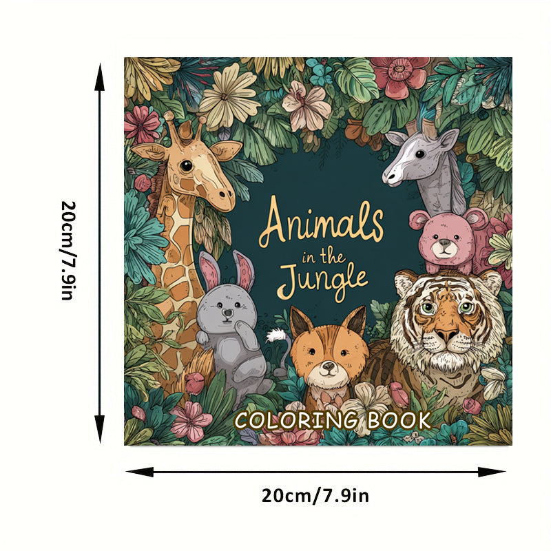 Animals in the Jungle Coloring Book for Adult, Premium Colouring Book, Ideal Drawing Supplies for Christmas
