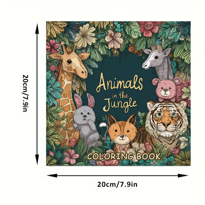 Animals in the Jungle Coloring Book for Adult, Premium Colouring Book, Ideal Drawing Supplies for Christmas