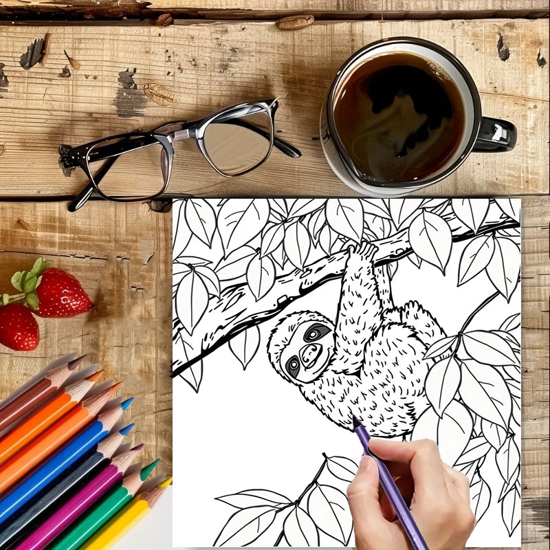Animals in the Jungle Coloring Book for Adult, Premium Colouring Book, Ideal Drawing Supplies for Christmas