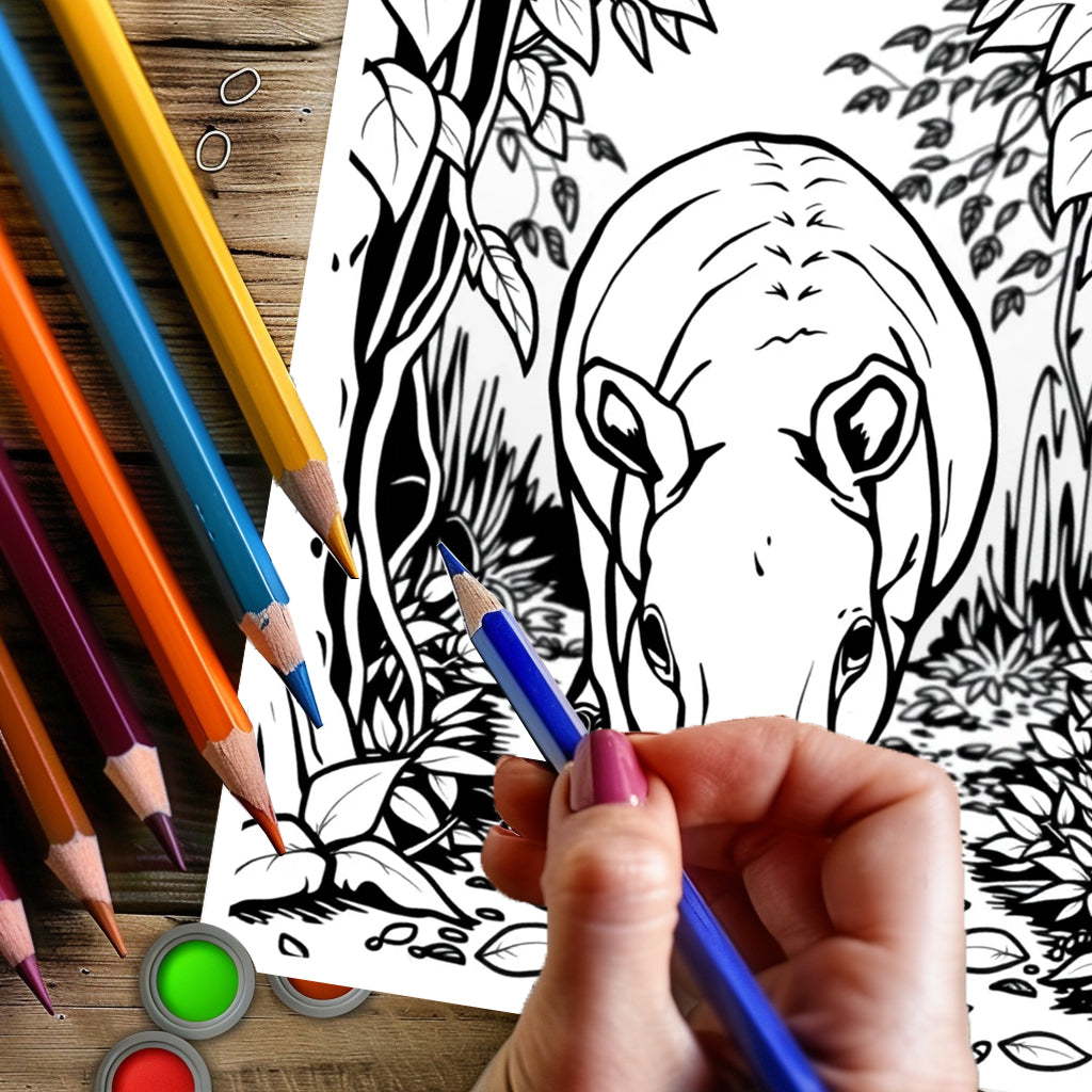 Animals in the Jungle Coloring Book for Adult, Premium Colouring Book, Ideal Drawing Supplies for Christmas