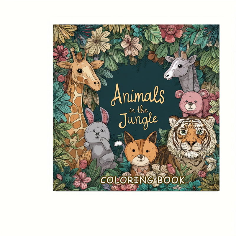Animals in the Jungle Coloring Book for Adult, Premium Colouring Book, Ideal Drawing Supplies for Christmas