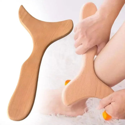 Wood Massager Body Sculpting Tool, Gua Sha Massage Tool for Muscle Release, Lymphatic Drainage & Pain Relief