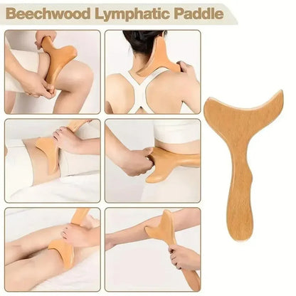Wood Massager Body Sculpting Tool, Gua Sha Massage Tool for Muscle Release, Lymphatic Drainage & Pain Relief