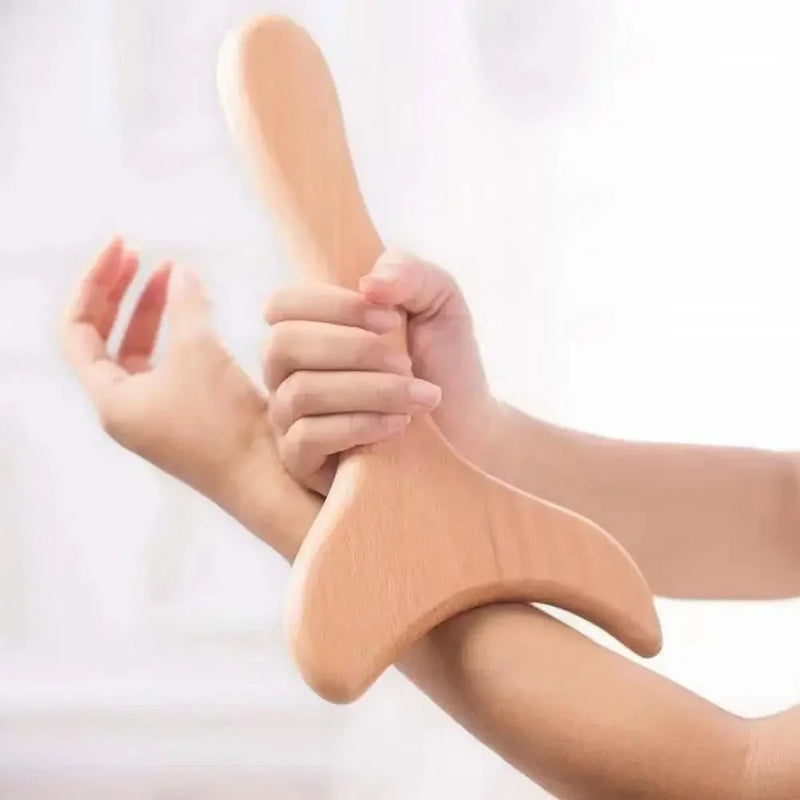 Wood Massager Body Sculpting Tool, Gua Sha Massage Tool for Muscle Release, Lymphatic Drainage & Pain Relief