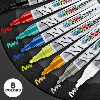 Waterproof Car Paint Marker Pen, Scratch Repair Brush Pen, Automotive Tire Tread Care, Touch Up Paint for Car