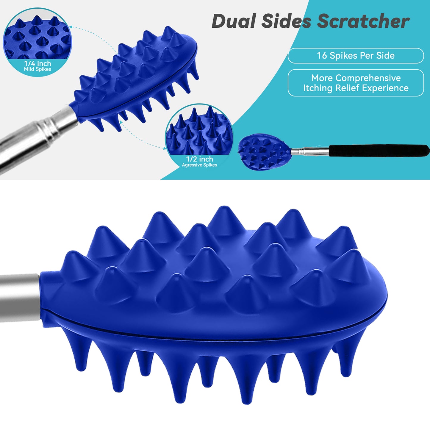 Deep Back Scratcher for Men and Women, Extendable Back Cracker with Dual Scratch Surfaces, Back and Body Massager Stick