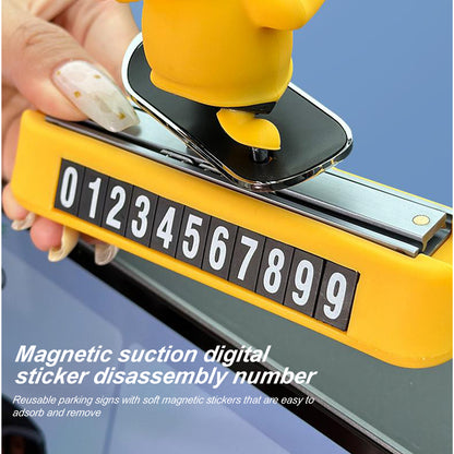Creative Car Interior Accessories Magnetic Parking Number Plate Skateboard Bear Dashboard Decoratio 2