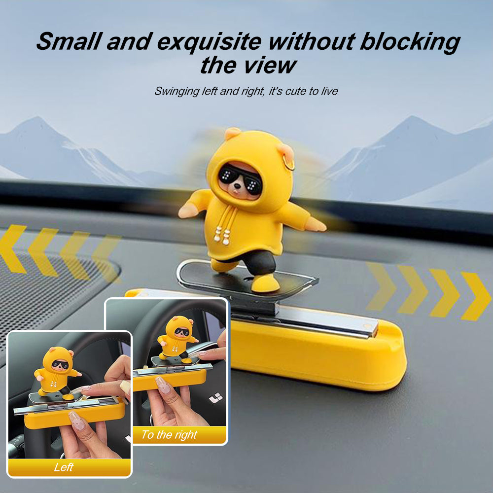 Creative Car Interior Accessories Magnetic Parking Number Plate Skateboard Bear Dashboard Decoratio 3