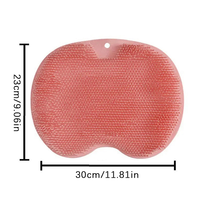 Shower Feet Cleaner Wash Mat, Massage Mat with Back Scraper Cleaning Brush, Multifunction Sucker Wall Mat for Foot Arms