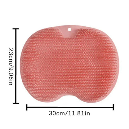 Shower Feet Cleaner Wash Mat, Massage Mat with Back Scraper Cleaning Brush, Multifunction Sucker Wall Mat for Foot Arms