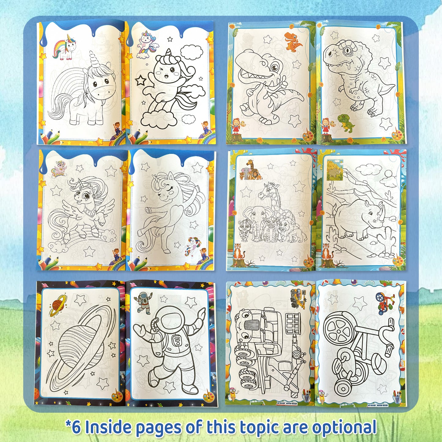 Childrens Creative Coloring Book Set 6 Inspiring Theme Books To Unleash Imagination 2