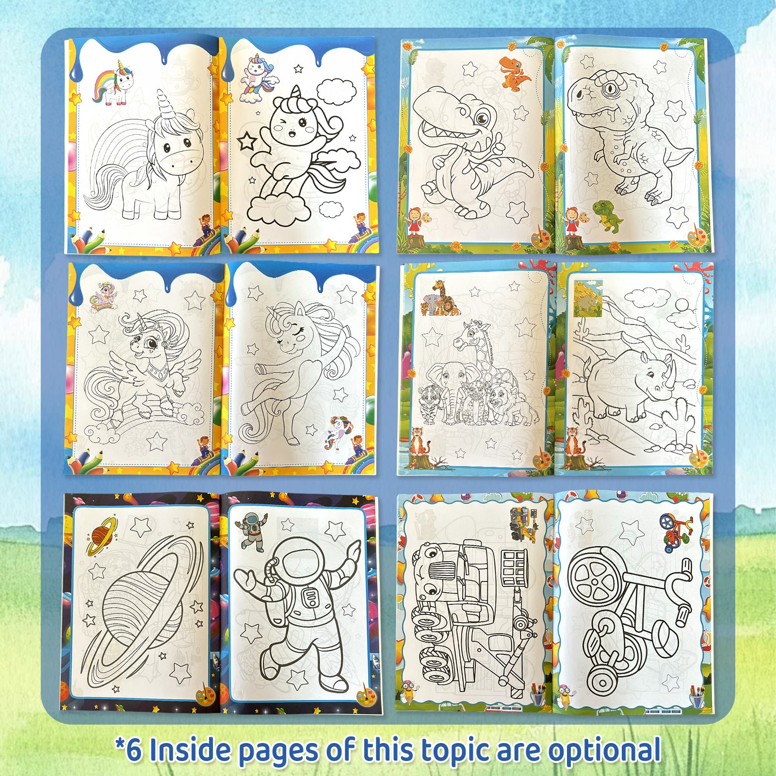 Childrens Creative Coloring Book Set 6 Inspiring Theme Books To Unleash Imagination 2