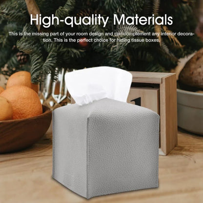 Retro Tissue Box, Square Tissue Box Cover, Decorative PU Leather Case Organizer for Car, Home, Bathroom Desktop