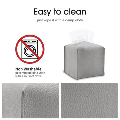 Retro Tissue Box, Square Tissue Box Cover, Decorative PU Leather Case Organizer for Car, Home, Bathroom Desktop