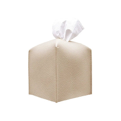Retro Tissue Box, Square Tissue Box Cover, Decorative PU Leather Case Organizer for Car, Home, Bathroom Desktop