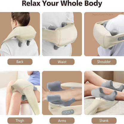 RelaxWave Wireless Neck  Shoulder Massager Shawl  Trapezius  Back Kneading Therapy 5