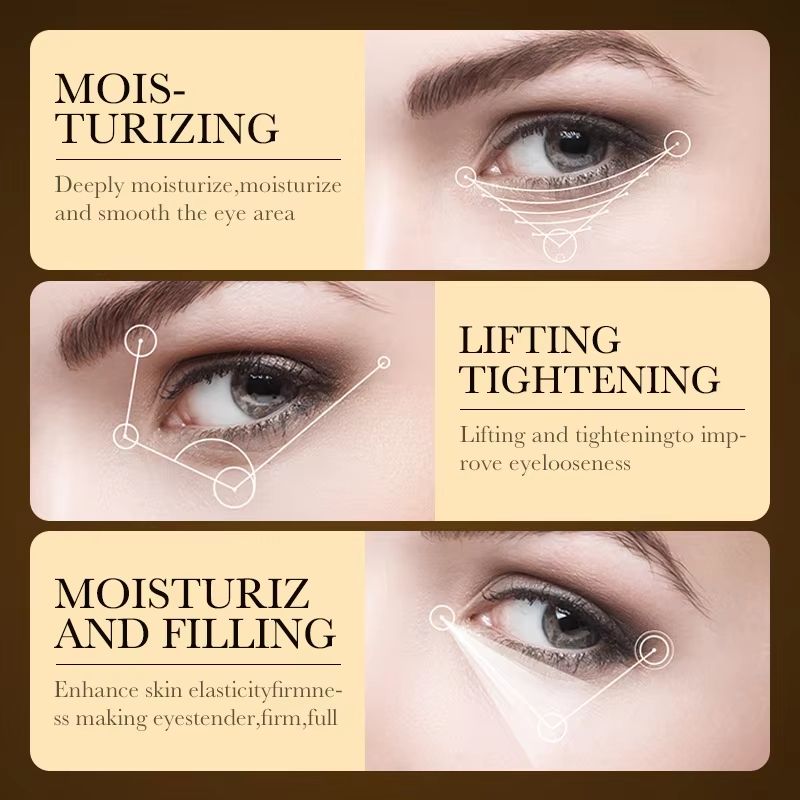 GoldenGlow 24K Gold  Hyaluronic Acid Eye Cream  Firming Moisturizer For Dark Circles  Eye Bags 2
