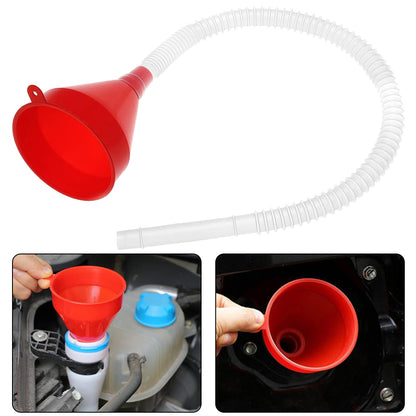Telescopic Car Refueling Funnel, Universal Oil Funnel with Detachable Hose for Motorcycle and Engine