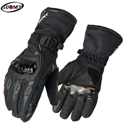 SUOMY Winter Waterproof Touch-Screen Motorcycle Gloves – Windproof Warm Biker Gloves for Men
