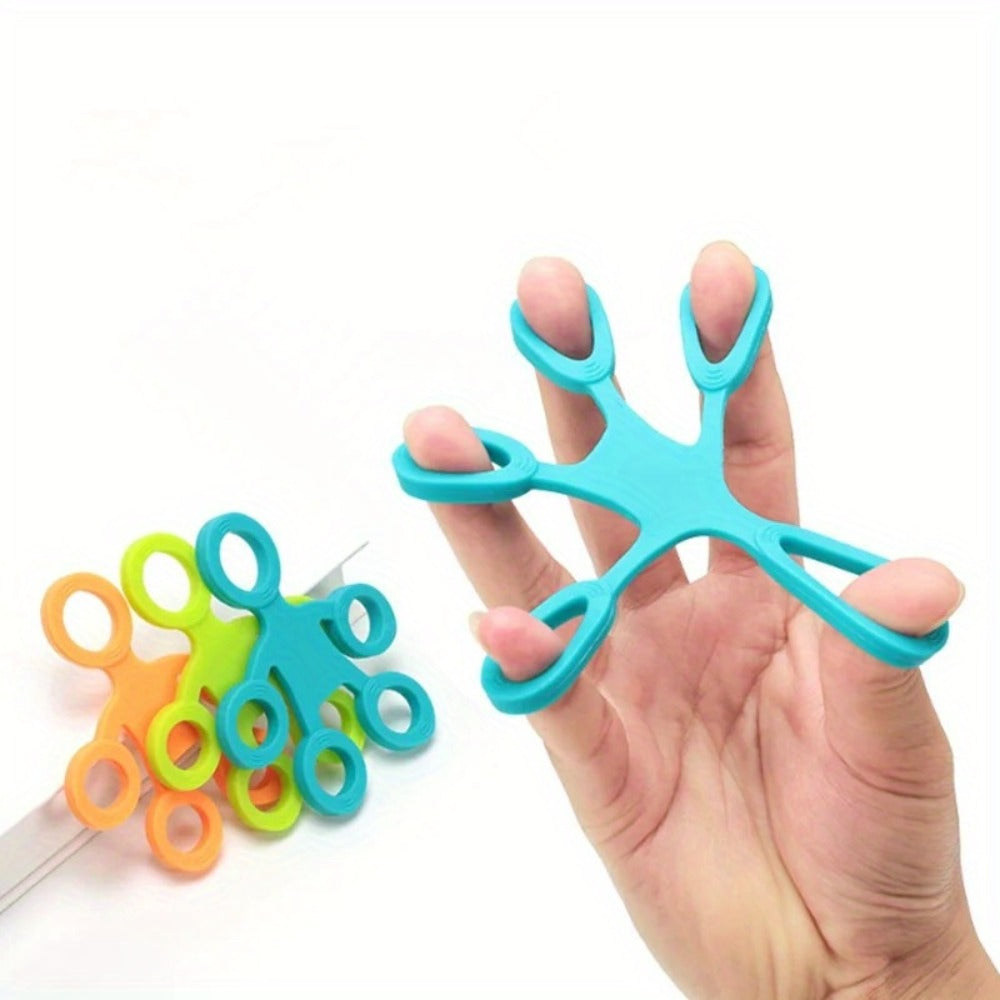 Antistress Finger Grip Silicone Ring Exerciser, 3 Levels Fitness Resistance Band, Finger Sensory Hand Strength Stretcher
