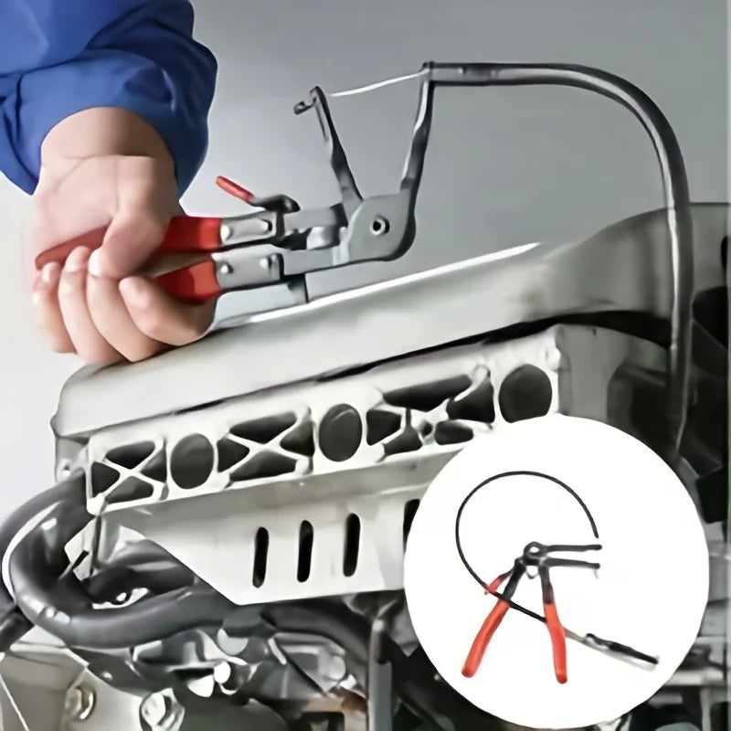 Bendable Hose Clamping Pliers, Car Flex Cable Clamps, Long Straight Hose Bundle Tool for Auto Repair and Maintenance